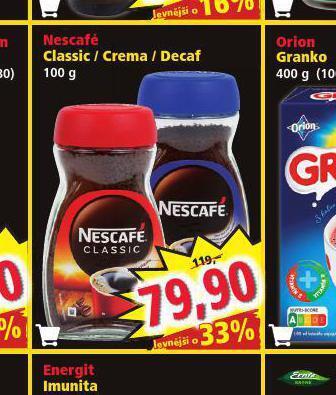 Norma Nescafé classic / crema / decaf nabídka