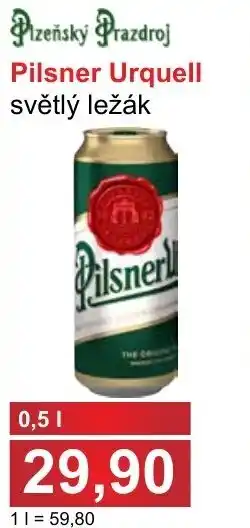 PLUS JIP Pizeňský Prazdroj Pilsner Urquell světlý ležák 0,5l nabídka