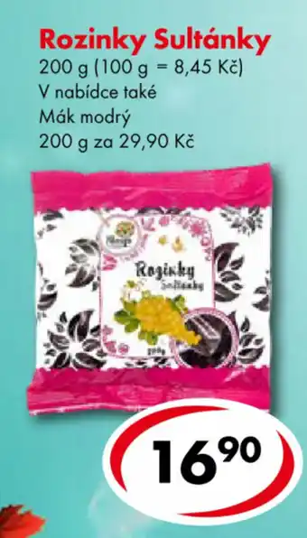CBA mák modrý rozinky sultánky 200g nabídka