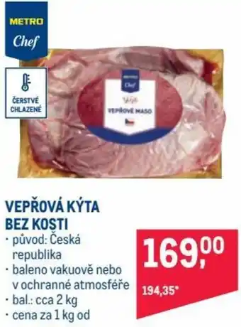 Makro metro chef vepřová kýta bez kosti 1kg nabídka