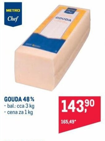 Makro metro chef gouda 48% 1kg nabídka