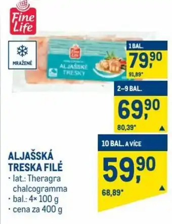 Makro fine life aljašská treska filé 400g nabídka
