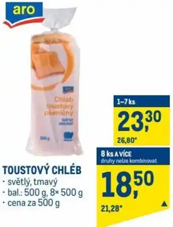 Makro aro toustový chléb 500g nabídka