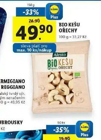 Lidl Bio kešu ořechy nabídka