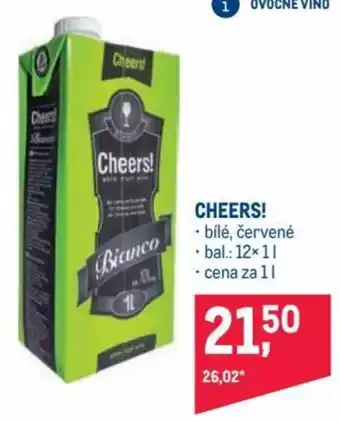 Makro cheers! bílé, červené 1l nabídka