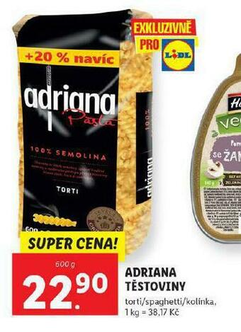 Lidl Adriana těstoviny nabídka
