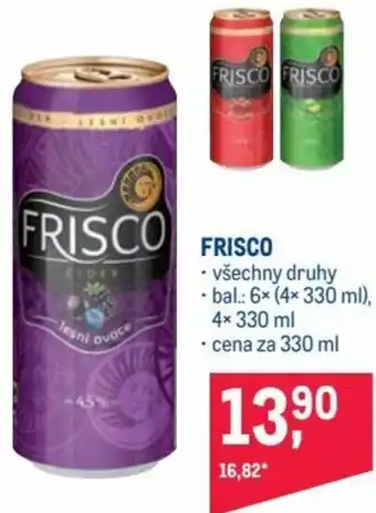 Makro frisco všechny druhy 330ml nabídka