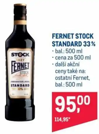 Makro fernet stock standard 33% 500ml nabídka
