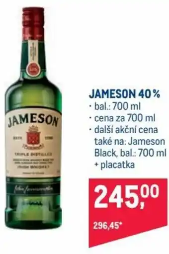 Makro jameson 40% 700ml nabídka