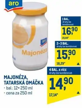 Makro aro majonéza tatarská omáčka 250ml nabídka