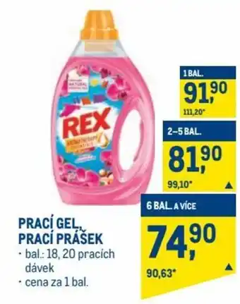Makro rex prací gel, prací prásek 18, 20 pracích dávek nabídka