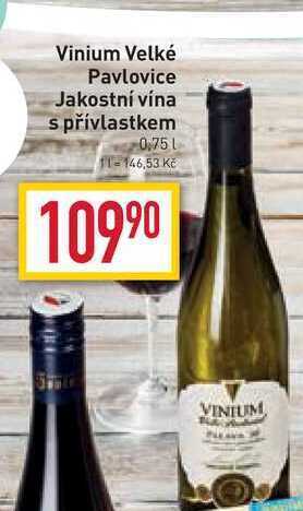 Billa Vinium velké pavlovice jakostní vína s přívlastkem 0,75l nabídka