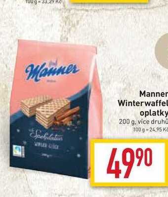 Billa Manner winterwaffel oplatky 200 g nabídka