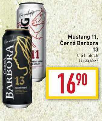 Billa Mustang 11, 0,5 l, plech nabídka