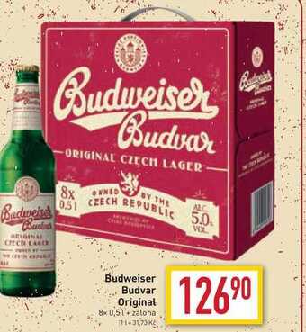 Billa Budweiser budvar original 8x 0,5l nabídka