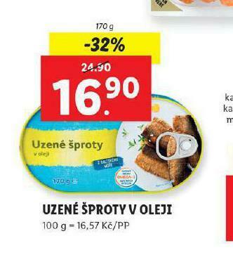 Lidl Uzené šproty v oleji nabídka