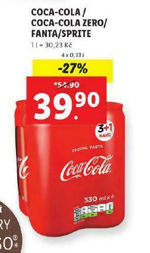 Lidl Coca cola 4pack nabídka