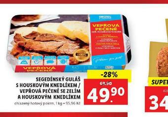 Lidl Vepřová pečeně se zelím a houskovým knedlíkem nabídka