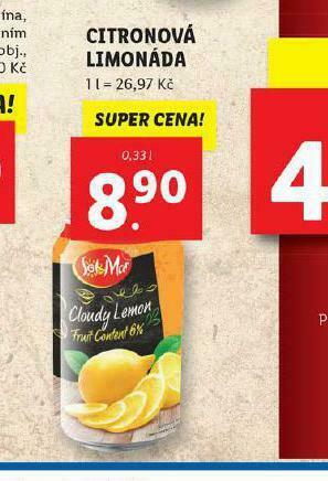 Lidl Citronová limonáda nabídka