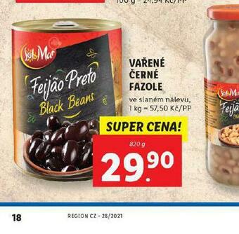 Lidl Vařené černé fazole nabídka