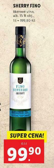 Lidl Sherry fino nabídka