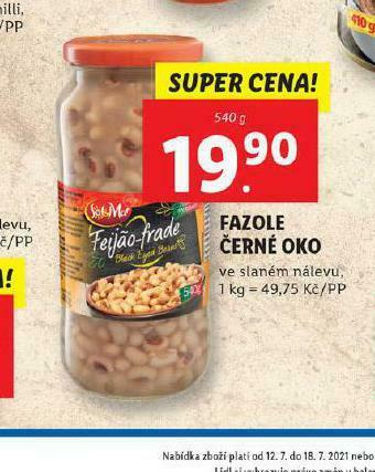 Lidl Fazole černé oko nabídka