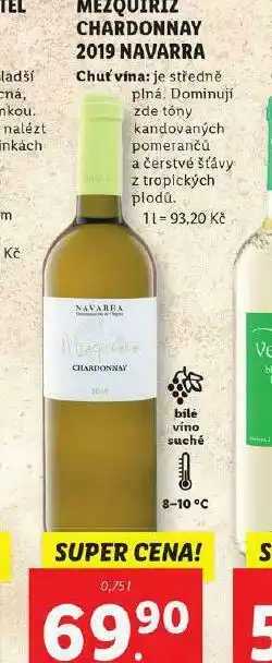 Lidl Mezquiriz chardonnay 2019 navarra nabídka