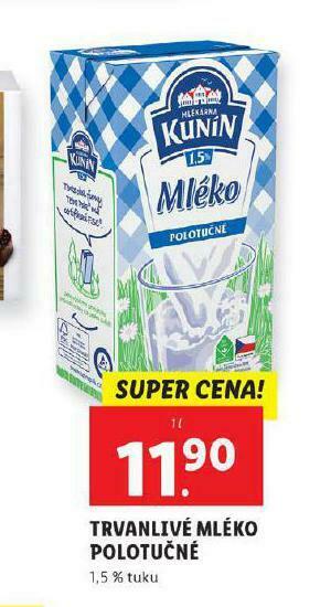 Lidl Trvanlivé mléko 1,5% nabídka