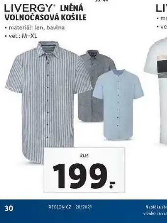 Lidl Lněná volnočasová košile nabídka