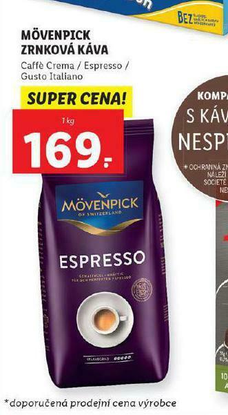 Lidl Mövenpick zrnková káva nabídka