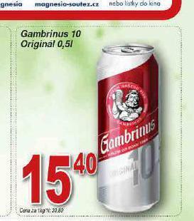 Lidl Pivo gambrinus originál 10 nabídka