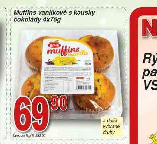 Lidl Muffins vanilkové s kousky čokolády nabídka