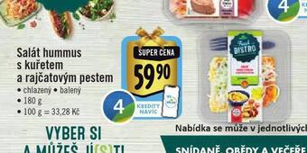 Jip Salát hummus s kuřetem a rajčatovým pestem nabídka