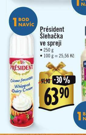 Jip Président šlehačka ve spreji nabídka