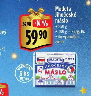 Albert Madeta jihočeské máslo nabídka