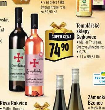 Albert Templářské sklepy čejkovice nabídka