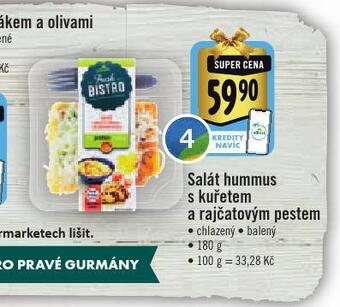 Albert Salát hummus s kuřetem a rajčatovým pestem nabídka