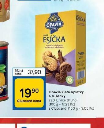 Tesco Opavia zlaté oplatky a sušenky nabídka