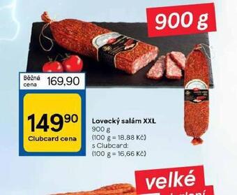 Tesco Lovecký salám xxl nabídka