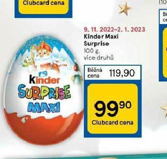 Tesco Kinder maxi surprise nabídka