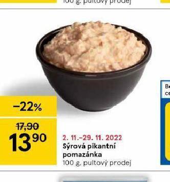 Tesco Sýrová pikantní pomazánka nabídka