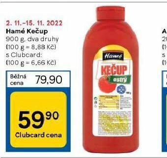 Tesco Hamé kečup nabídka
