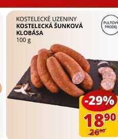 Flop Kostelecká šunková klobása 100 g nabídka