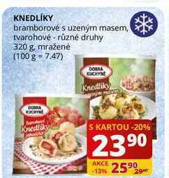 Flop Knedlíky bramborové s uzeným masem, tvarohové různé druhy 320 g nabídka