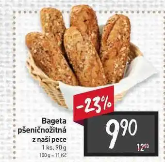 Billa Bageta pšeničnožitná z naší pece 1 ks, 90 g nabídka