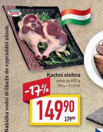 Billa Kachní stehna cena za 480 g nabídka