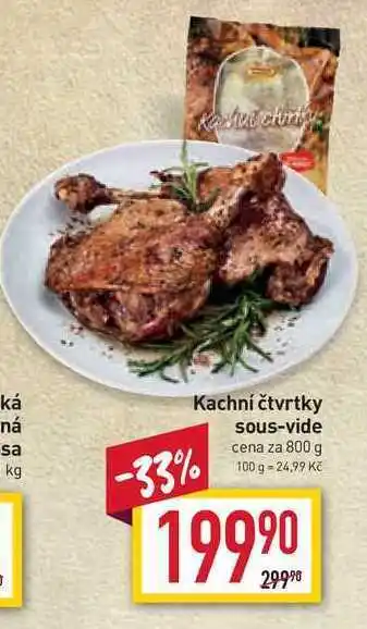 Kachní čtvrtky sous-vide cena za 800 g
