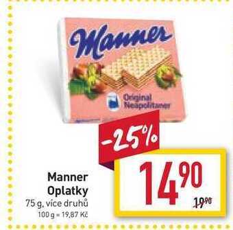 Billa Manner oplatky 75 g nabídka