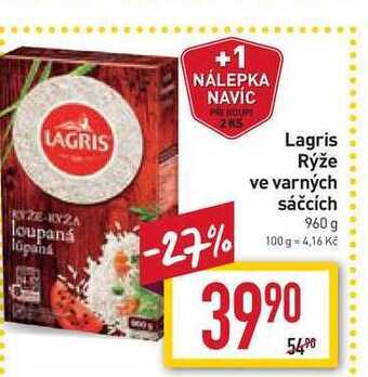 Billa Lagris rýže ve varných sáčcích 960 g nabídka