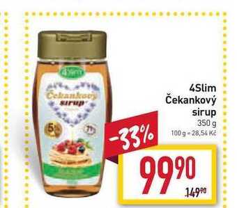 Billa 4slim čekankový sirup 350 g nabídka